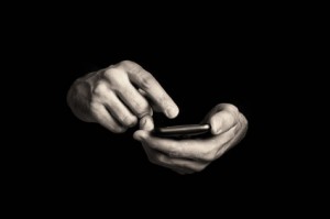 Man using smartphone